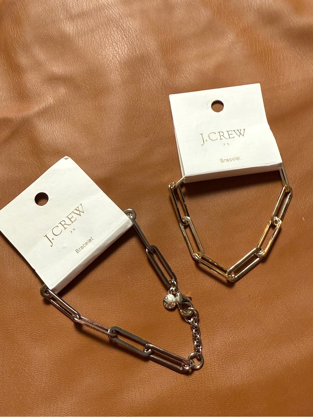 J.Crew Paperclip Chain Bracelet Bundle NWT Mixed Metal Silver Gold